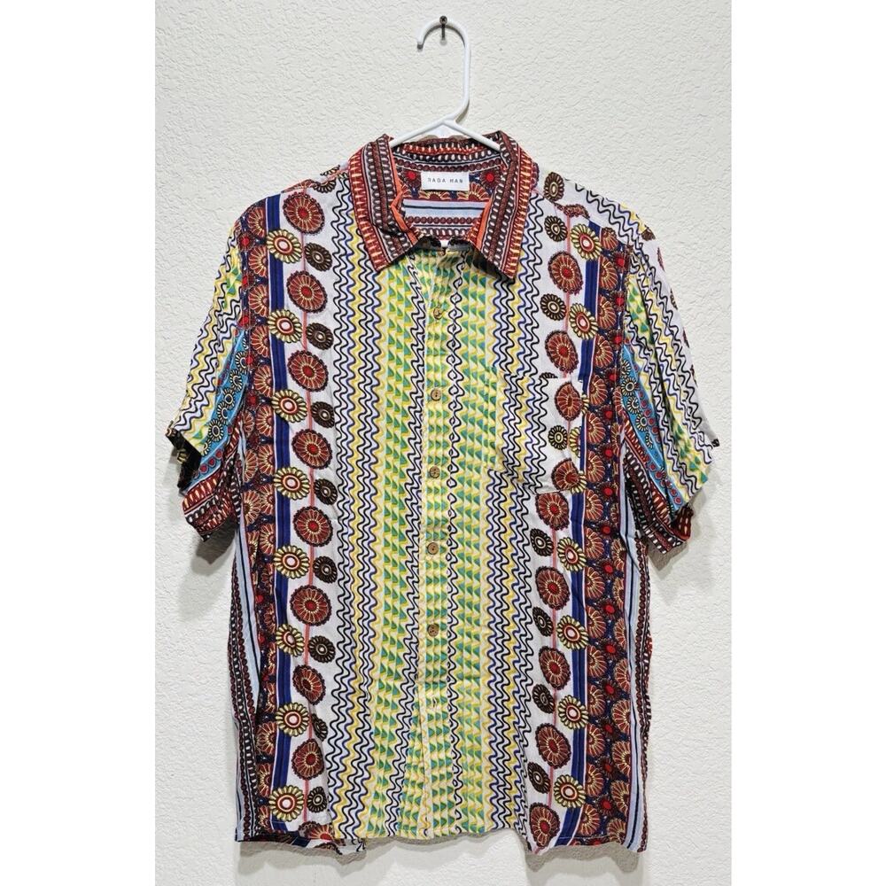 Raga Man Shirt Large Fits Medium Dragon Pattern